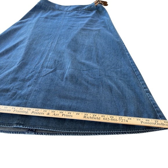 VTG Talbots Denim Jean Skirt A Line Midi Western 100% Cotton Size 10 P Modest - Picture 13 of 14